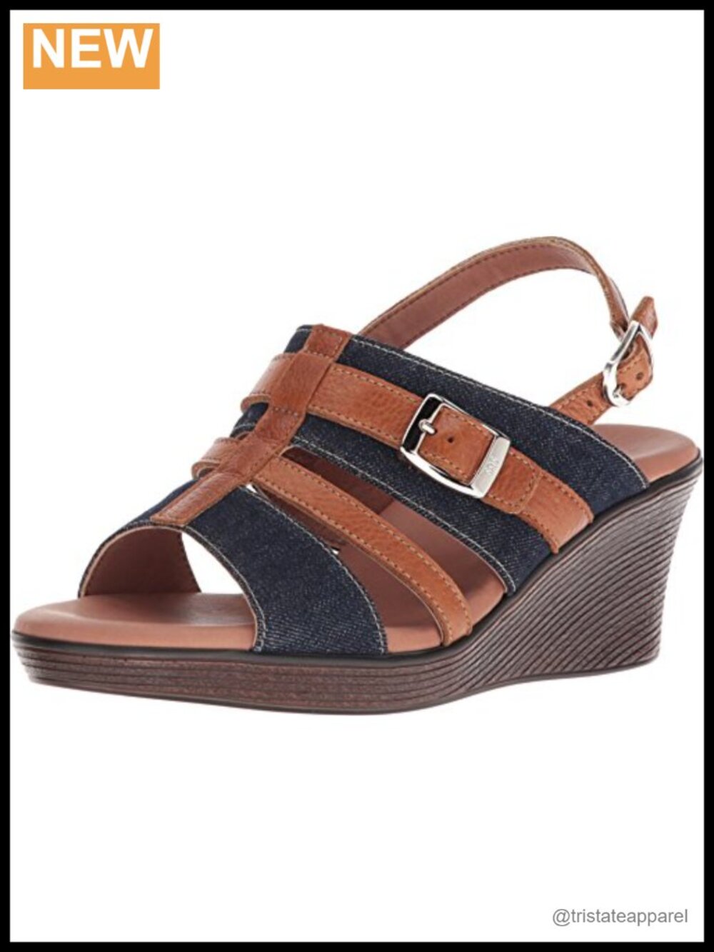 SAS Layla Slingback Wedge Sandal Leather Cushioned Comfort